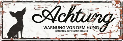 Produktbild von D&D Warnschild mini Chihuahua, weiß