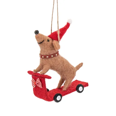 Produktbild von Hund Roller Filz Weihnachthänger - Sass & Belle