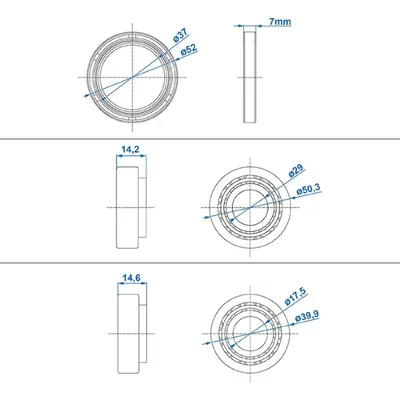 Produktbild von Radlager Anhänger kompatibel für AL-KO 1636/1637 Kegelrollenlager mit Dichtring