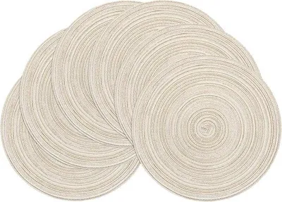 Produktbild von Famanu Platzsets Set aus 6 runden, handgefertigten, abwischbaren Platzsets - Glitzer für Festlichkeiten