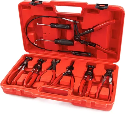 Immagine prodotto di Set pinza fascette auto, stringitubo per riparazione auto, kit pinze per fascette e morsetti impianti auto 9 pezzi