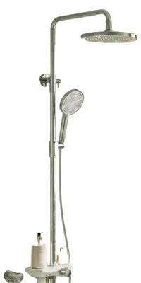 Productafbeelding van Douchesysteem, wandmontage, met regendouche en handdouche, zilverkleurig