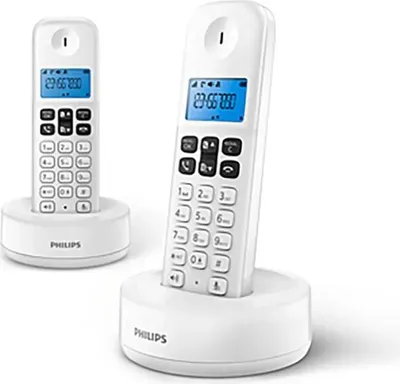 Produktbild von Philips D1612W/34, DECT-Telefon, Kabelloses Mobilteil, Freisprecheinrichtung, 50 Eintragungen, Anrufer-Identifikation, Weiß
