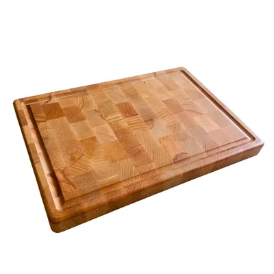 Produktbild von INNOVAHOME Stirnholz Schneidebrett 40x28 cm - Profi Metzgerblock Eiche