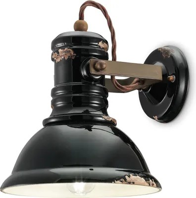 Produktbild von Strahler Metall Keramik E27 verstellbar Schwarz Shabby Antik Rostbraun Vintage Keramikleuchte