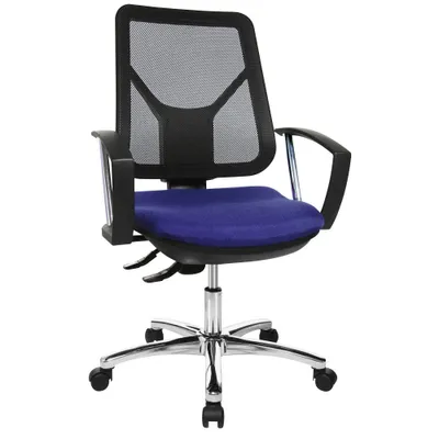 Produktbild von Topstar Bürostuhl Ergo Steel Net blau, chrom Stoff