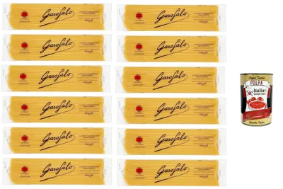 Produktbild von Italian Gourmet Pasta Bucatini 12 x 500 g – Italienische Röhren-Spaghetti aus Hartweizengrieß, ideal für Amatriciana, Carbonara & Tomatensugo, al dente Genuss + Italian Gourmet Polpa