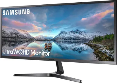 Produktbild von Samsung LS34J550WQR, 86,4 cm (34"), 3440 x 1440 Pixel, UltraWide Quad HD, LED, 4 ms, Schwarz