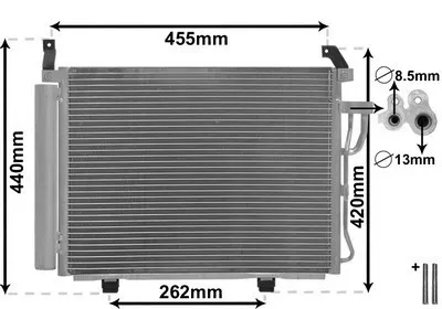 Produktbild von VAN WEZEL 82005245 Kondensator Klimaanlage Klimakondensator für HYUNDAI i10 (PA) +Trockner
