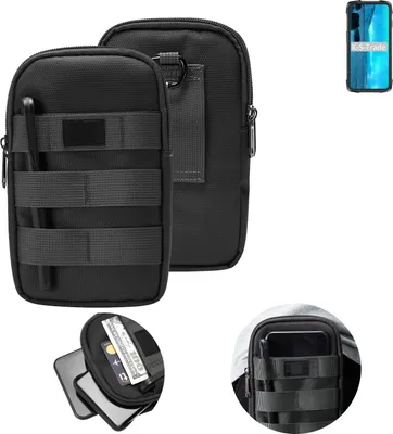 Produktbild von K-S-Trade Holster Gürtel Tasche kompatibel mit Cubot KingKong 7 Handy Tasche Schutz Hülle dunkel-grau viele Fächer, 1x