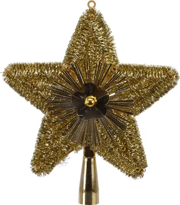 Produktbild von Christbaumspitze Stern 23cm Kunststoff - Hellgold