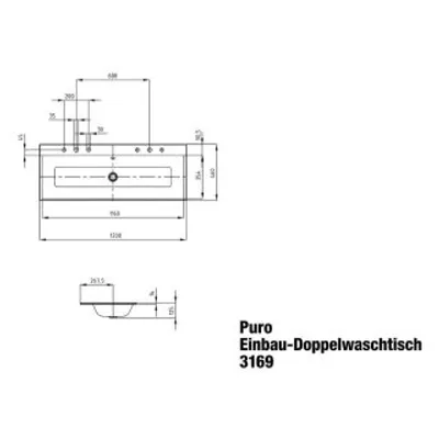 Produktbild von KALDEWEI 907107293001 Einbau-WT PURO Mod.3169-D, 1200 x