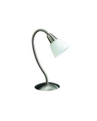 Produktbild von Massive Tischleuchte 430621710, Edelstahl, Weiß, Glas, Metall, Synthetik, Schlafzimmer, Wohnzimmer, IP20, II, E14