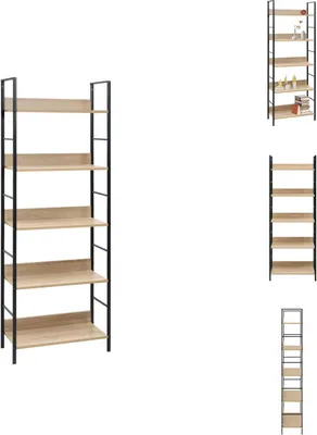 Immagine prodotto di vidaXL Libreria a 5 ripiani in rovere 60x27,6x158,5 cm in legno - Librerie e librerie