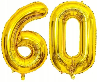 Immagine prodotto di Palloncini - 60° compleanno - Numeri in lamina d'oro - Grandi - 92 cm - Set per decorazioni - Festa