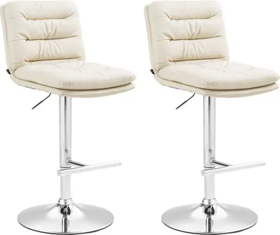 Produktbild von 2er Set Barhocker Damar Kunstleder chrom  creme