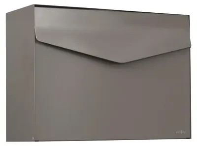 Briefkasten im Briefdesign mit Namensschild, beige-grau, 15 l