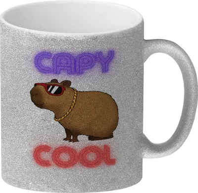 Produktbild von Capy Cool Glitzer-Kaffeebecher mit coolem Capybara