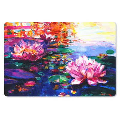 Produktbild von MuchoWow® Mauspad Mousepad Gemälde - Öl - Seerose - Wasser 27x18 cm - Mousepads - Maus Mat - Pad - Mausunterlage - Büroartikel - Desk Matten