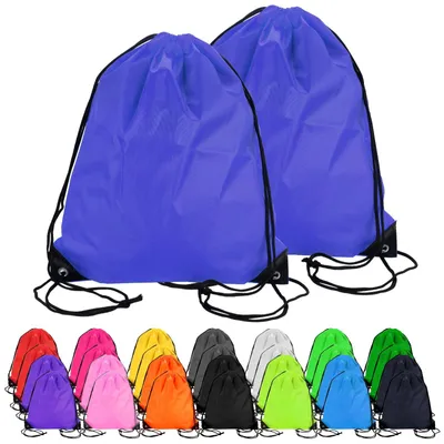 Produktbild von Wasserdichte Gymtas - 30 Stück - PE-Taschen - Kordelzug - Rucksack für Sport/Schule - Leicht/Durable - Sporttasche