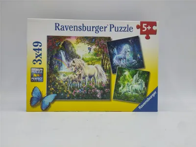 Produktbild von 3 x 49 Teile Ravensburger Kinder Puzzle Schöne Einhörner 09291