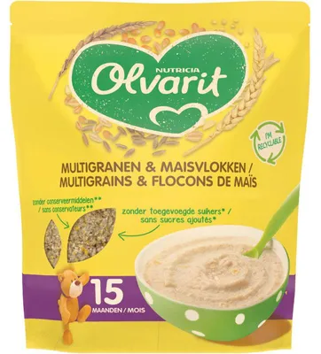 Immagine prodotto di Olvarit Multigranen & Maisvlokken baby porridge 15 mesi+ 200g - miscela di cereali ricca di sostanze nutritive