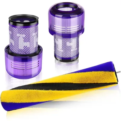 Image de INF Kit de filtres et brosse de remplacement compatible avec Dyson V12 Detect Slim — ABS, coton filtrant et polyester, multicolore