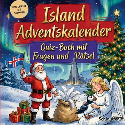 Produktbild von Island-Adventskalender: Quiz-Buch mit Fragen und Rätsel