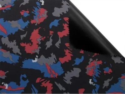 Obrázek produktu pro Batohovina, cordura s PVC zátěrem , vzor kamufláž modro červená / 50cm