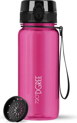 Produktbild von uberBottle crystalClear Trinkflasche mit Sieb 650ml / Fuchsia Pink/ 720DGREE