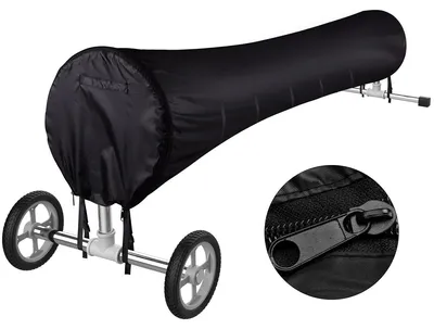 Produktbild von Pool Aufroller Abdeckung 18FT mit verstellbaren Klettbändern, wetterfest, winddicht, UV-Schutz, 210D Oxford Poolschutzhaube