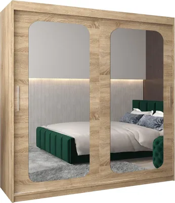Produktbild von MEBLE KRYSPOL Promo 3200 Schlafzimmerschrank zwei Schiebetüren - Sonoma