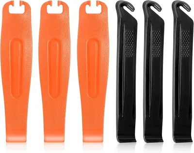 Imagen del producto de Juego de palancas para neumáticos de bicicleta, de 6 piezas, diseño ergonómico, para bicicletas de montaña y de carretera, herramienta de reparación