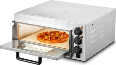 Immagine prodotto di Forno commerciale per pizza Forno 356 mm in acciaio inox Elettrico 3 manopole