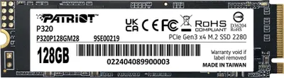 Produktbild von Patriot P320 128GB, SSD, (PCIe 3.0 x4, NVMe 1.3, M.2 2280)