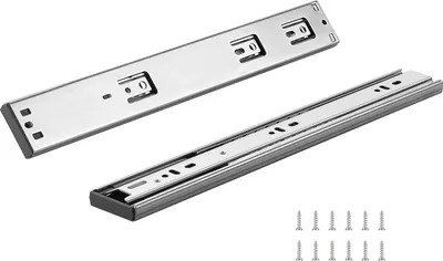 Immagine prodotto di SucceAcquista 10 coppie di guide per cassetti da 406,4 mm. Guide montate lateralmente. Guide ad estrazione totale per impieghi gravosi. Guide in acciaio con chiusura ammortizzata. Guide silenziose. Per armadi e cucine. Cuscinetti a sfera. capacità di carico di 100 libbre.