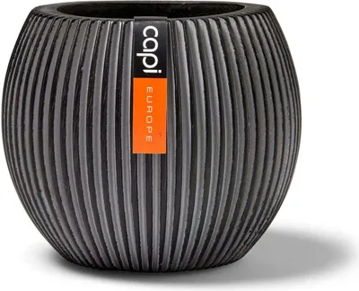 Produktbild von Capi Europe Gefäß kugel Groove Anthracite & Ivory - 30x25 - Anthrazit