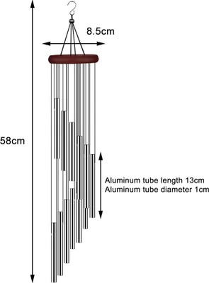 Produktbild von Metall Windspiel mit 12 Aluminium-Legierung Rohre Hanging Sympathy Windspiel für Haus Garten Dekoration