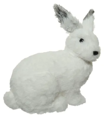 Produktbild von Weihnachtsfigur Hase Plüsch 29cm Schneehase Weihnachten Deko weiß