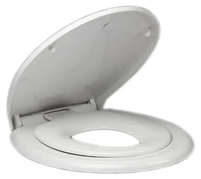 Produktbild von Aqualine WC-Sitz mit integriertem Kinder-WC-Sitz, Soft Close, Easy Take, Weiß