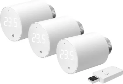 Produktbild von Głowica termostatyczna Shelly WiFi/BLU TRV (3 sztuki z centralką)