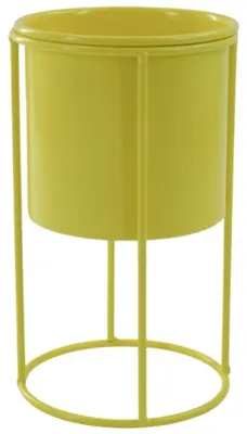 Immagine prodotto di Vaso da fiori Housevitamin su supporto in metallo giallo 19 cm
