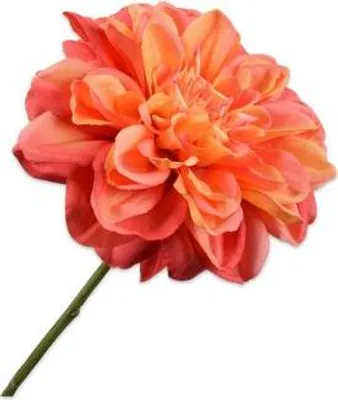 Produktbild von Silk-ka Kunstblume - Seidenblume - Kunstzweig Dahlienstiel orange-pink 68cm pro 2 Stück