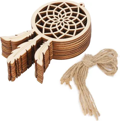 Produktbild von 20 Stück Innovative Holz DIY Traumfänger - Ornament Hänger Kunsthandwerk - Wohnkultur