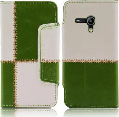 Produktbild von Samsung Galaxy S3 Mini (i8190) numia Bookstyle Nahtmuster Grè1/4n-Weiss