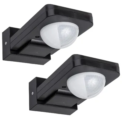 Zdjęcie produktu dla 2x Maclean PIR czujnik ruchu na podczerwień IP65 max 2000W czarny MCE243 B