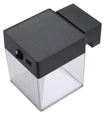 Image de Applique Solaire Carrée 4w 500lm, 3 000/4 000/6 500k, Avec Capteur, Noir