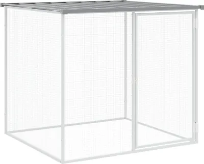 Produktbild von Hühnerkäfig mit Dach Hellgrau 103x98x90 cm Verzinkter Stahl