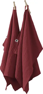 Image de Lot de 2 essuie-mains Gaze de coton 50 x 70 cm lie de vin