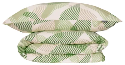 Produktbild von SCHIESSER Bettwäscheset Lea | Renforcé | 2-teilig | Grafischer Blattprint | 100% Baumwolle | Weich und glatt | YKK-Reißverschluss | 155x220 cm + 80x80 cm | Grün